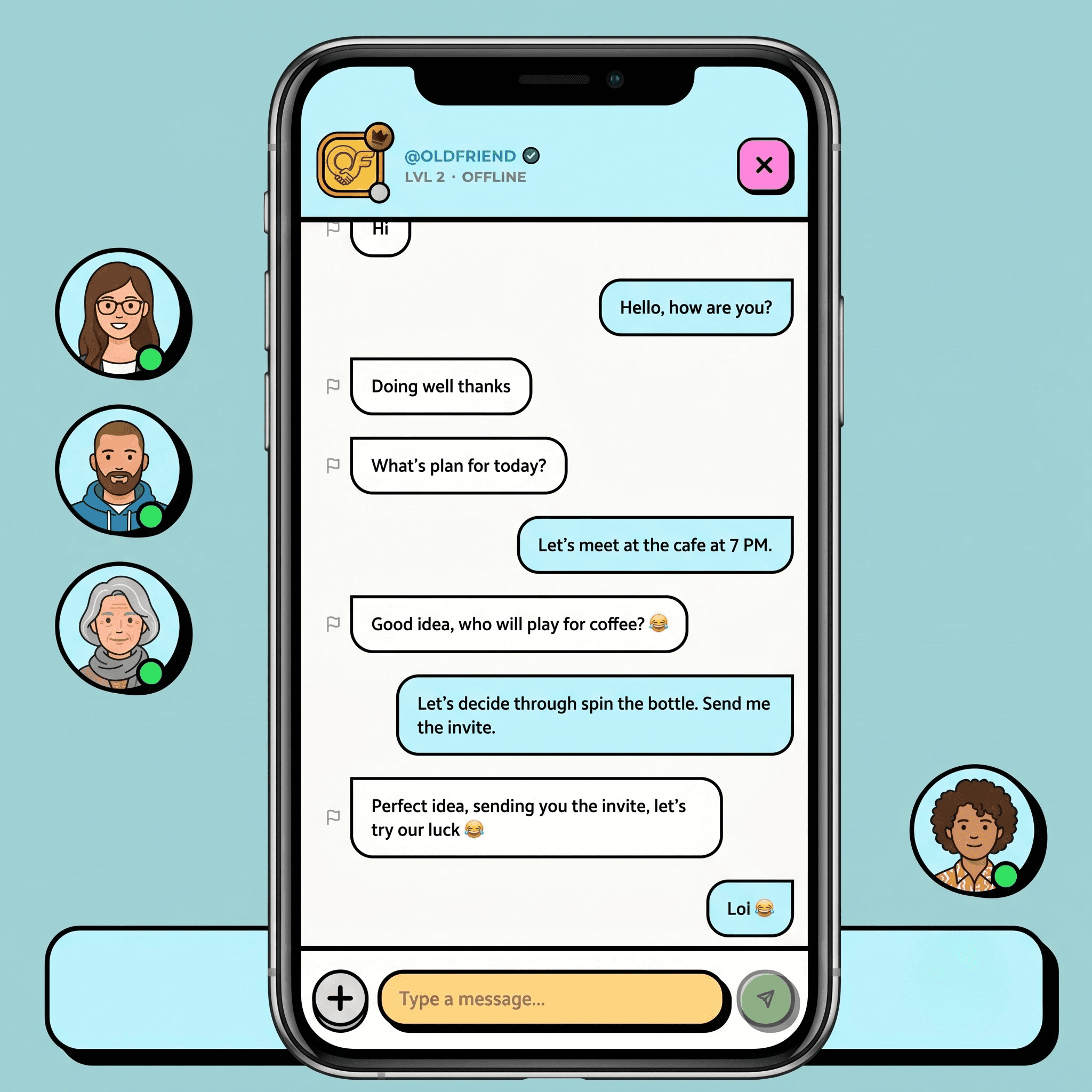 Chat screen with group updates